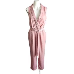 Lulus Love Like That Mauve Satin Sleeveless Jumpsuit Sz Small NWT